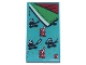 Part No: 87079pb0854  Name: Tile 2 x 4 with Bedspread with Red and Black Ninjas, Green and Red Sheets Pattern (Sticker) - Set 71741