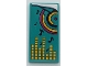Part No: 87079pb0963  Name: Tile 2 x 4 with Dark Turquoise Blanket with Dark Blue Musical Notes, Circles, Magenta Dot and Yellow Equalizer Bars Pattern (Sticker) - Set 41341