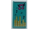 Part No: 87079pb0964  Name: Tile 2 x 4 with Dark Turquoise Blanket with Dark Blue and Magenta Musical Notes and Yellow Equalizer Bars Pattern (Sticker) - Set 41341