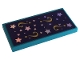 Part No: 87079pb1117  Name: Tile 2 x 4 with Silver Stars and Gold Question marks Pattern (Sticker) - Set 41687