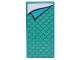 Part No: 87079pb1194  Name: Tile 2 x 4 with Dark Turquoise Blanket with Goldfish Scales Pattern (Sticker) - Set 43205