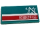 Part No: 87079pb1235L  Name: Tile 2 x 4 with White Bamboo and Chinese Logogram '熊貓便利店' (Panda Convenience Store) on Red Stripe Pattern Model Left Side (Sticker) - Set 80011