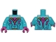 Part No: 973pb5465c01  Name: Torso Armor with Gold Shoulder Pads, Magenta Armor Plates and Black Muscles Outline Pattern / Dark Turquoise Arms / Magenta Hands
