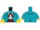 Part No: 973pb5474c01  Name: Torso Jacket over White Shirt, Dark Red Skirt with Light Bluish Gray Buckle, Red Neckerchief Pattern / Dark Turquoise Arms / Yellow Hands