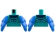 Part No: 973pb6433c01  Name: Torso Dark Blue Collar and Plumage Pattern / Blue Bird Wings