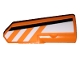 Part No: 11946pb028  Name: Technic, Panel Fairing #21 Very Small Smooth, Side B with Black and White Stripes on Orange Background Pattern (Sticker) - Set 42038