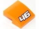 Part No: 15068pb093  Name: Slope, Curved 2 x 2 x 2/3 with White '46' with Black Outline on Orange Background Pattern (Sticker) - Set 60146