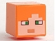 Part No: 19729pb009  Name: Minifigure, Head, Modified Cube with Pixelated Light Nougat Face, Green Eyes, and Nougat Mouth Pattern (Minecraft Alex)