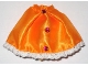 Part No: 23203  Name: Belville, Clothes Skirt Long, Satin with 3 Red Jewels and White Lace Trim