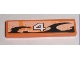 Part No: 2431pb0135L  Name: Tile 1 x 4 with Number 4 Orange and Black Decorative Pattern Model Left Side (Sticker) - Set 8211