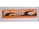 Part No: 2431pb135L  Name: Tile 1 x 4 with Number 4 Orange and Black Decorative Pattern Model Left Side (Sticker) - Set 8211