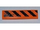 Part No: 2431pb217  Name: Tile 1 x 4 with Black and Orange Danger Stripes and Splatters Pattern (Sticker) - Set 8961