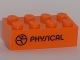 Part No: 3001pb136  Name: Brick 2 x 4 with Black 'PHYSICAL' Pattern (Play Day 2018)
