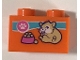 Part No: 3004pb233  Name: Brick 1 x 2 with Paw Print, Hamster and Food Bowl Pattern (Sticker) - Set 41345