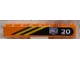 Part No: 3007pb02L  Name: Brick 2 x 8 with Diagonal Yellow Stripes, White '20' and Arctic Logo on Black Background Pattern Model Left Side (Sticker) - Set 6520