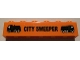 Part No: 3009pb142  Name: Brick 1 x 6 with Black 'CITY SWEEPER' and Trucks Pattern (Sticker) - Set 8404