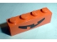 Part No: 3010pb028  Name: Brick 1 x 4 with Pumpkin Jack O' Lantern Mouth Pattern