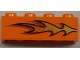 Part No: 3010pb139R  Name: Brick 1 x 4 with Orange Flame Pattern Model Right Side (Sticker) - Set 8186
