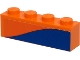 Part No: 3010pb304L  Name: Brick 1 x 4 with Blue Stripe on Orange Background Pattern Model Left Side (Sticker) - Set 60262