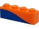 Part No: 3010pb304R  Name: Brick 1 x 4 with Blue Stripe on Orange Background Pattern Model Right Side (Sticker) - Set 60262