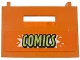 Part No: 30150pb08  Name: Container, Crate 3 x 4 x 1 2/3 with Handholds with Lime 'COMICS' Pattern (Sticker) - Set 42674