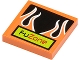 Part No: 3068pb0444  Name: Tile 2 x 2 with 'FUZONE' and Orange Flames on Black Background Pattern (Sticker) - Set 8125