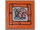 Lot ID: 208373788  Part No: 3068pb0511  Name: Tile 2 x 2 with Snail 'Gary' Portrait on Orange Background Pattern (Sticker) - Set 3818
