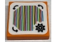 Lot ID: 303194856  Part No: 3068pb1533  Name: Tile 2 x 2 with Super Mario Scanner Code Customization Time Block, Gear and Curved Arrows, Zigzag Corner Pattern (Sticker) - Set 71380