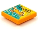 Part No: 3068pb1573  Name: Tile 2 x 2 with BeatBit Album Cover - Orange Flying Cat Pattern