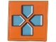 Part No: 3068pb2728  Name: Tile 2 x 2 with Medium Azure Video Game Controller Directional Pad Pattern (Sticker) - Set 42674