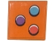 Part No: 3068pb2730  Name: Tile 2 x 2 with Video Game Controller Buttons, Medium Azure, Medium Lavender, and Coral Circles Pattern (Sticker) - Set 42674
