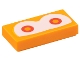 Part No: 3069pb1195  Name: Tile 1 x 2 with Red Eyes with Orange Pupils on White Background Pattern (Super Mario Magmaargh)