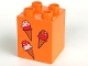 Lot ID: 358790522  Part No: 31110pb033  Name: Duplo, Brick 2 x 2 x 2 with Three Ice Cream Cones Pattern