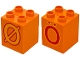 Part No: 31110pb118  Name: Duplo, Brick 2 x 2 x 2 with Capital Letter O with Stroke (Ø) and O with Diaeresis (Ö) Pattern on Opposite Sides