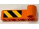 Part No: 32140pb20L  Name: Technic, Liftarm, Modified Bent Thick L-Shape 2 x 4 with Black and Yellow Danger Stripes Pattern on Inside Model Left Side (Sticker) - Set 42062