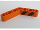 Part No: 32348pb015L  Name: Technic, Liftarm, Modified Bent Thick 1 x 7 (4 - 4) with Black and Orange Danger Stripes Pattern Model Left Side (Sticker) - Set 42071