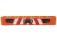 Part No: 32524pb038  Name: Technic, Liftarm Thick 1 x 7 with Headlights and Red and White Danger Stripes Pattern (Sticker) - Set 42060