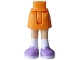 Part No: 35216ac00pb035  Name: Mini Doll Hips and Skirt with Molded Medium Tan Legs and Printed Medium Lavender Shoes with White Laces, Soles and Socks Pattern - Thin Hinge