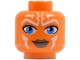 Lot ID: 402467110  Part No: 3626bpb0318  Name: Minifigure, Head Alien with Blue Eyes and White Lines Pattern (SW Ahsoka) - Blocked Open Stud