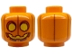 Lot ID: 383241783  Part No: 3626cpb3268  Name: Minifigure, Head Pumpkin Jack O' Lantern with Yellow Eyes and Mouth and Dark Orange Vertical Lines Pattern - Hollow Stud