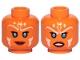 Part No: 3626pb2650  Name: Minifigure, Head Dual Sided Alien with SW Ahsoka, Blue Eyes and White Lines, Smile / Frown Pattern