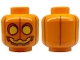 Part No: 3626pb3268  Name: Minifigure, Head Pumpkin Jack O' Lantern with Yellow Eyes and Mouth and Dark Orange Vertical Lines Pattern