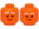 Part No: 3626pb4014  Name: Minifigure, Head Dual Sided White Thick Eyebrows, Lopsided Grin / Stern Pattern
