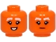Part No: 3626pb4015  Name: Minifigure, Head Dual Sided Female White Thick Eyebrows, Black Double Eyelashes, Open Mouth Smile with Teeth / Stern Pattern