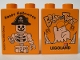 Part No: 4066pb149  Name: Duplo, Brick 1 x 2 x 2 with Halloween 2003 Brick or Treat / Happy Halloween Pattern (Legoland Logo)