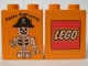 Part No: 4066pb174  Name: Duplo, Brick 1 x 2 x 2 with Halloween 2003 Happy Halloween Pattern (Lego Logo)