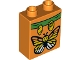 Part No: 4066pb600  Name: Duplo, Brick 1 x 2 x 2 with Butterfly Pattern