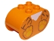 Part No: 4198pb37  Name: Duplo, Brick 2 x 4 x 2 Rounded Ends with Tiger Paws and White Fur Pattern