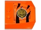Part No: 45677pb086L  Name: Wedge 4 x 4 x 2/3 Triple Curved with Hatch, Black Stripes and Gold Chima Eagle Emblem Pattern Model Left Side (Sticker) - Set 70224