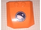 Part No: 45677pb102  Name: Wedge 4 x 4 x 2/3 Triple Curved with Arctic Explorer Logo on Orange Background Pattern (Sticker) - Set 60062